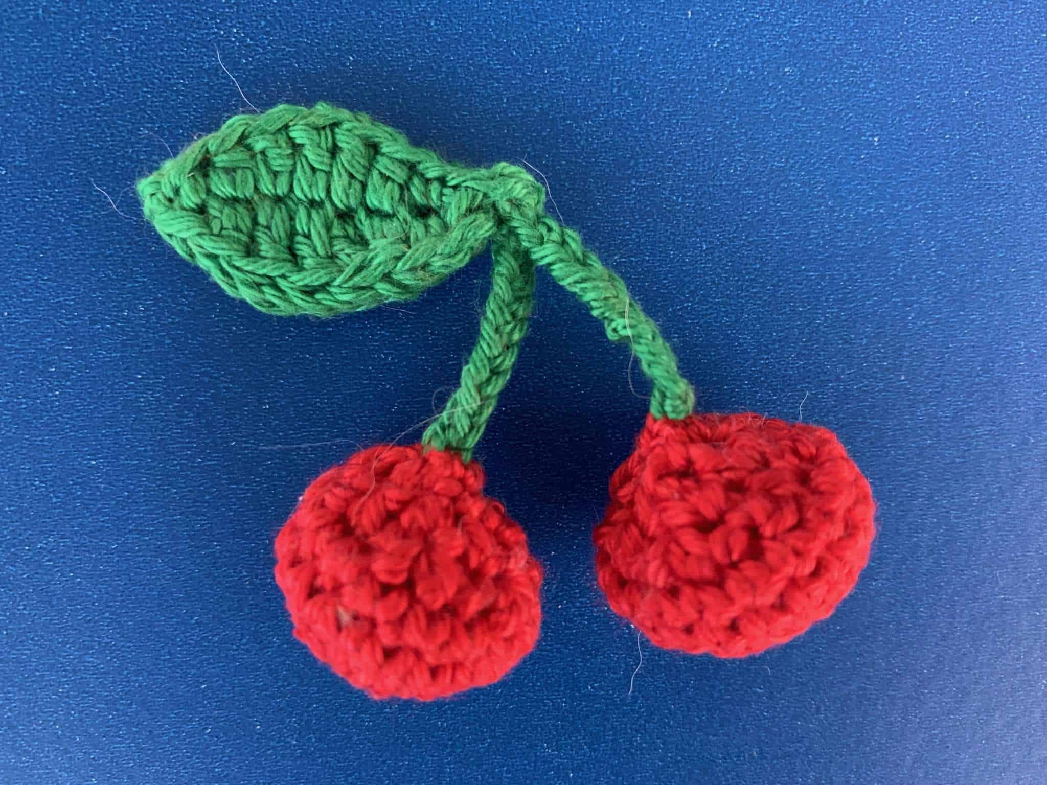 Finished crochet cherry bunch 4 ply landscape