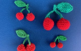 Finished crochet cherry bunch group landscape