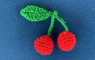 Finished crochet cherry bunch landscape
