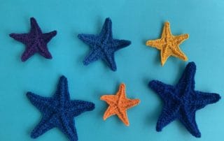 Finished crochet starfish 2 ply group landscape