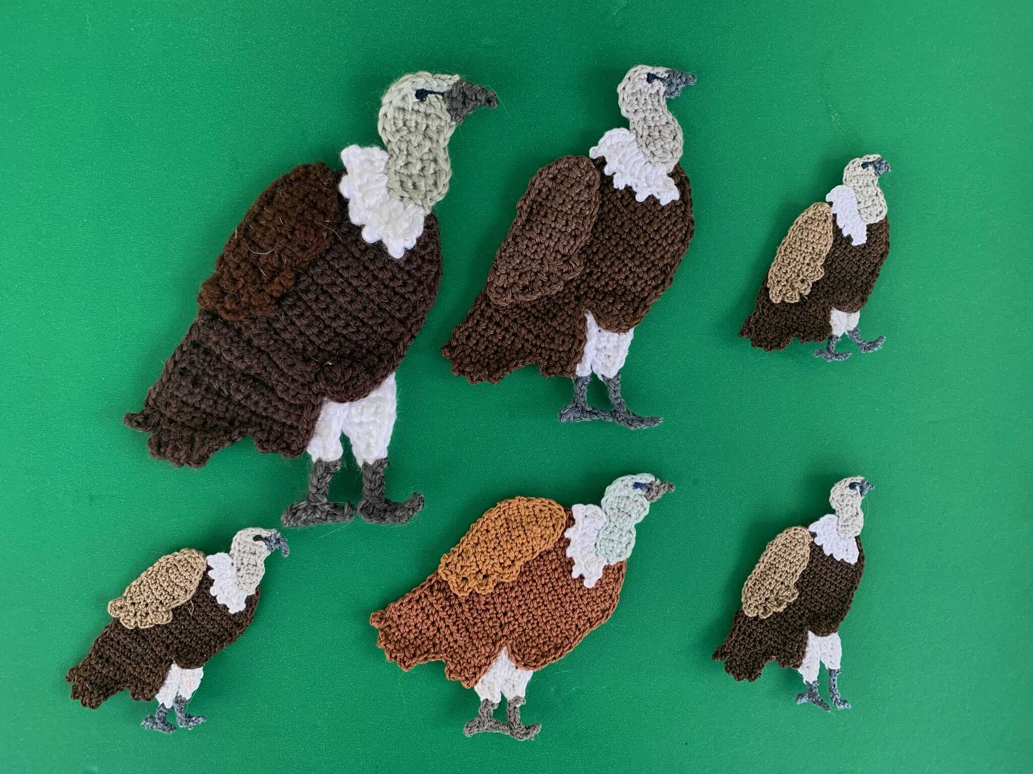 Finished crochet vulture 2 ply group landscape