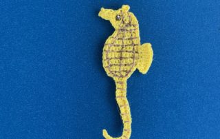 Finished crochet seahorse 2 ply landscape