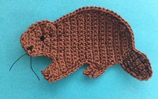 Finished crochet beaver tutorial 4 ply landscape