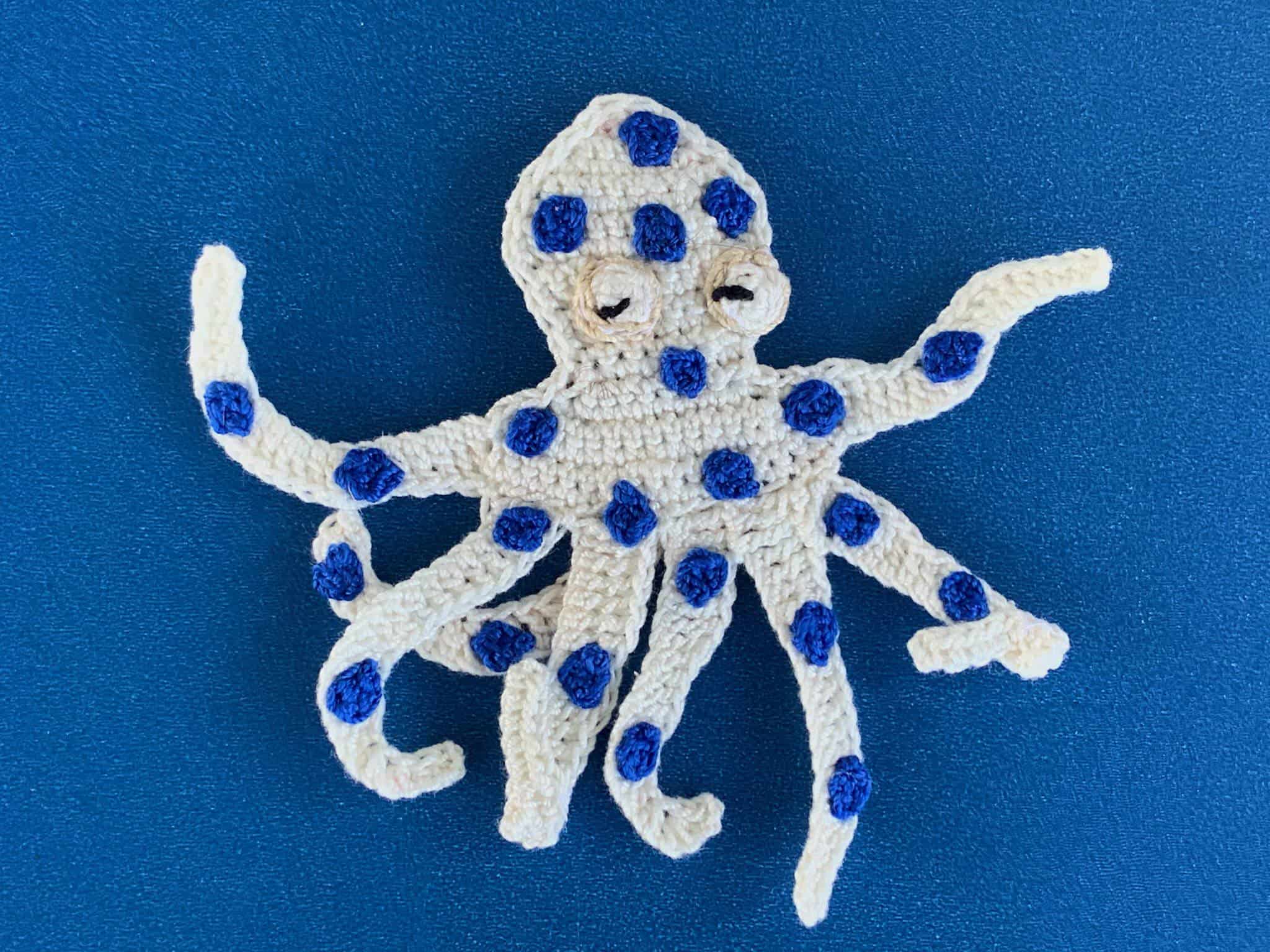 Finished crochet octopus 2 ply landscape