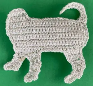 Crochet jack russell 2 ply front leg neatened