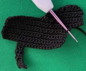 Crochet panther 2 ply joining for mouth