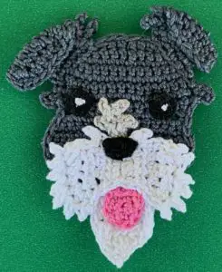 Crochet schnauzer 2 ply head with nose