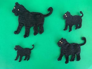 Finished crochet panther 2 ply group landscape