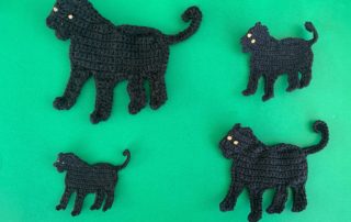 Finished crochet panther 2 ply group landscape