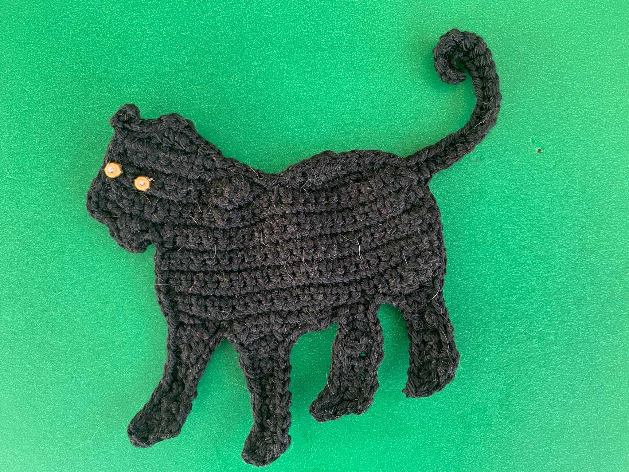 Finished crochet panther 4 ply landscape