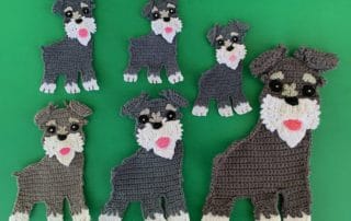 Finished crochet schnauzer 2 ply group landscape