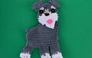 Finished crochet schnauzer 4 ply landscape