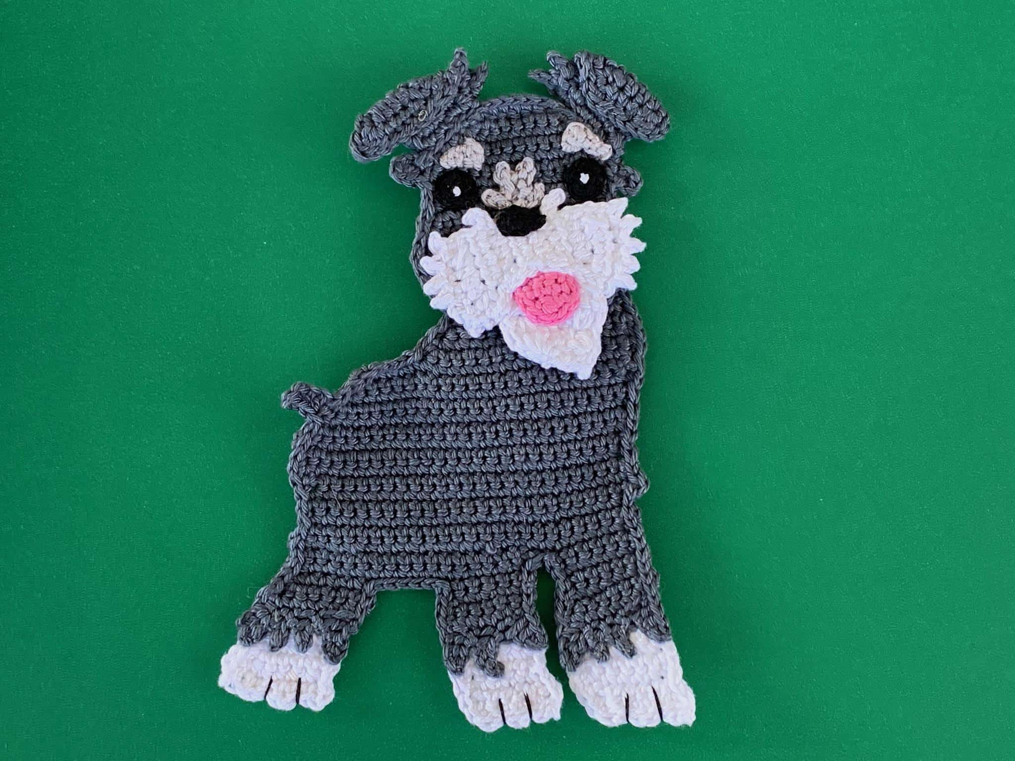 Finished crochet schnauzer 4 ply landscape