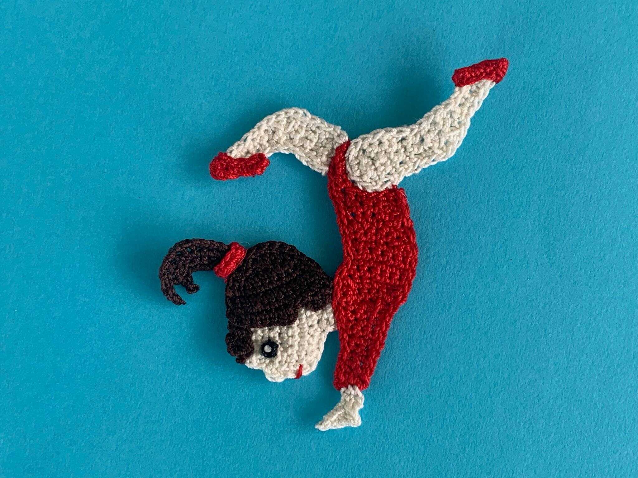 Finished crochet gymnast 2 ply landscape