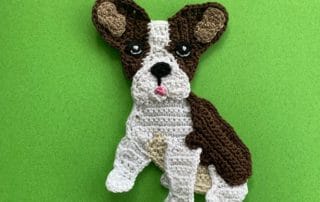 Finished crochet French bulldog 4 ply landscape