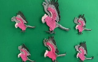Finished crochet galah 2 ply group landscape
