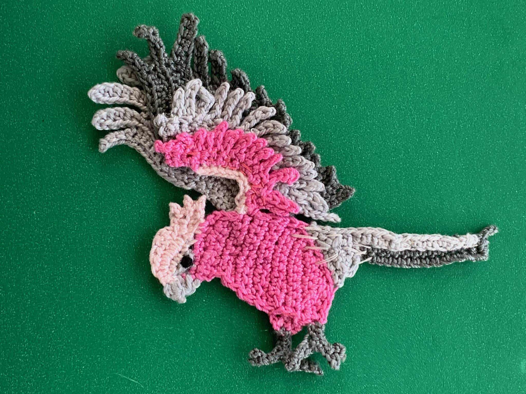 Finished crochet galah 2 ply landscape