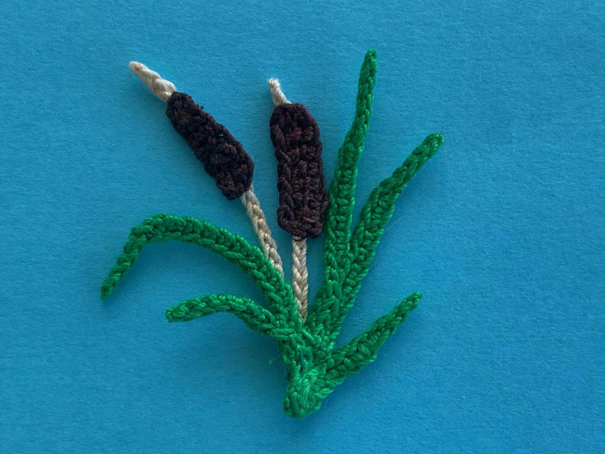 Finished crochet bulrushes 2 ply landscape