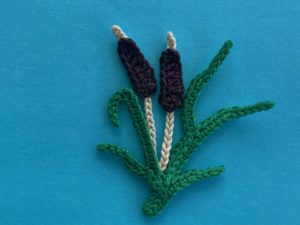 Finished crochet bulrushes tutorial 4 ply landscape