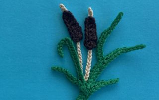 Finished crochet bulrushes 4 ply landscape