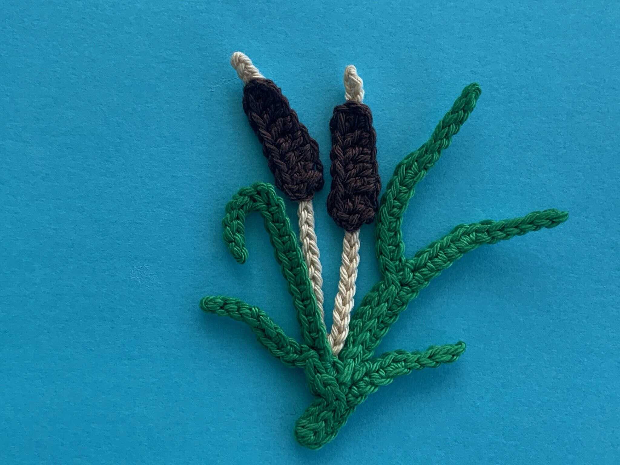 Finished crochet bulrushes 4 ply landscape