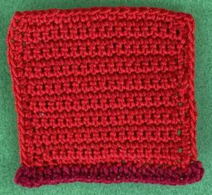 Crochet fire engine 2 ply back with step