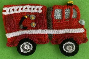 Crochet fire engine 2 ply hose with markings