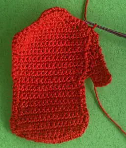 Crochet man 2 ply first sleeve