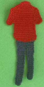 Crochet man 2 ply trousers neatened