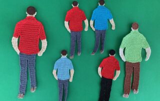 Finished crochet man 2 ply group landscape