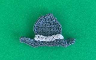 Finished crochet cowboy hat 2 ply landscape