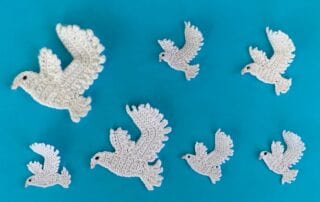 Finished crochet dove 2 ply group landscape
