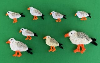Finished crochet seagull 2 ply group landscape