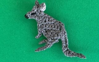 Finished crochet kangaroo 2 ply landscape