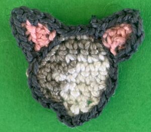 Crochet possum 2 ply ears neatened