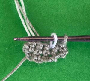 Crochet possum 2 ply head row 3