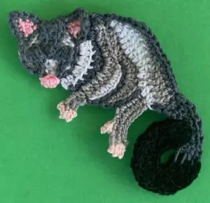 Crochet possum 2 ply head with eye areas