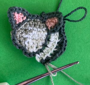 Crochet possum 2 ply joining for front leg