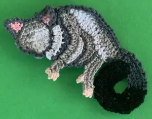 Crochet possum 2 ply tail neatened