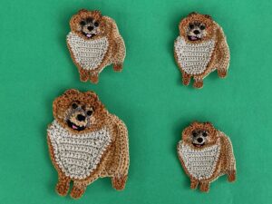 Finished crochet Pomeranian 2 ply group landscape