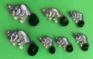 Finished crochet possum 2 ply group landscape
