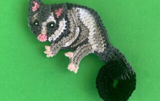 Finished crochet possum 4 ply landscape