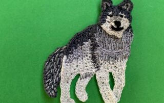 Finished crochet wolf 2 ply landscape