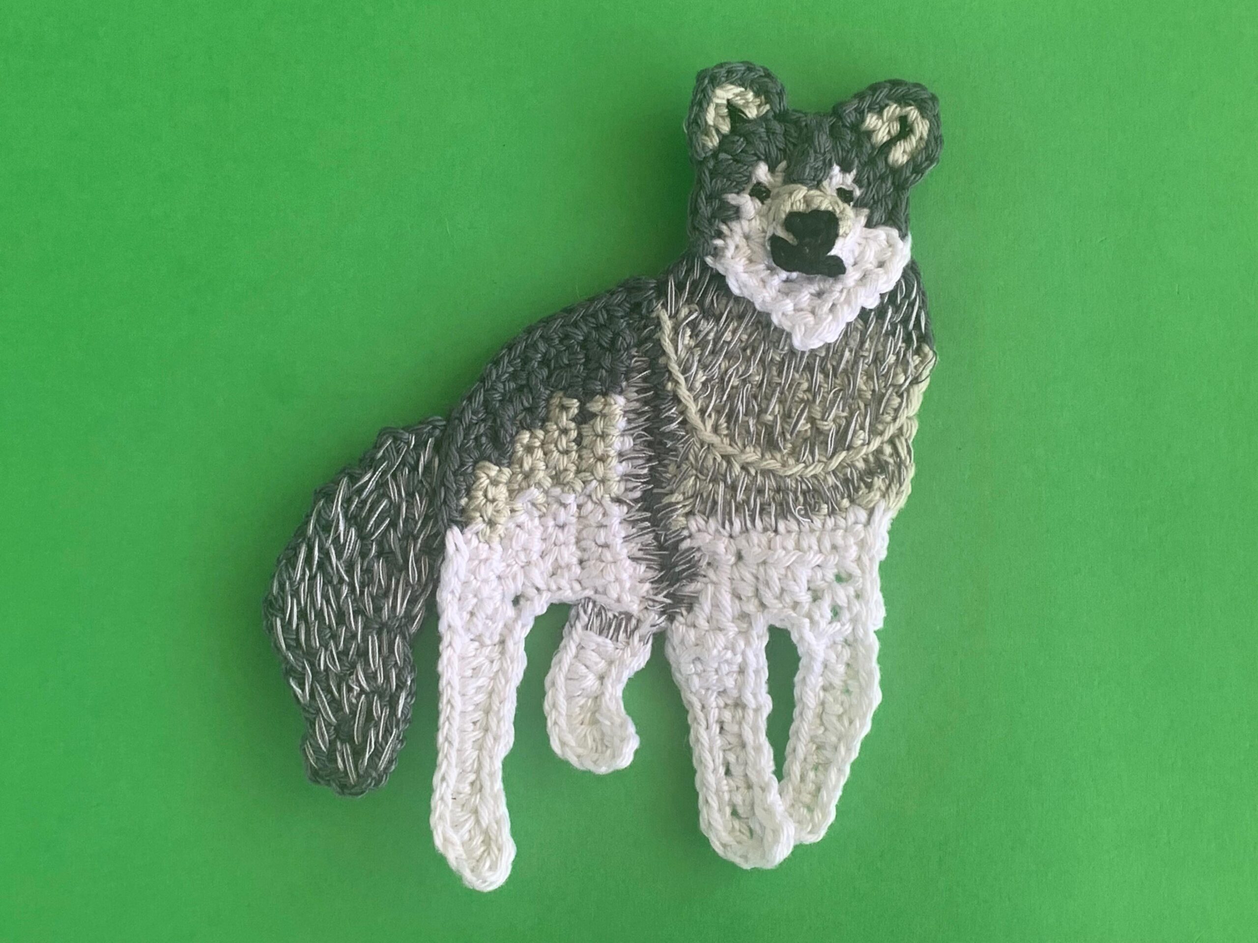 Finished crochet wolf 4 ply landscape Kerri s Crochet