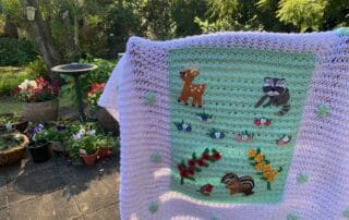 Finished picture panel baby blanket animal panel landscape outside