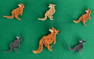 Finished crochet reverse kangaroo 2 ply group landscape