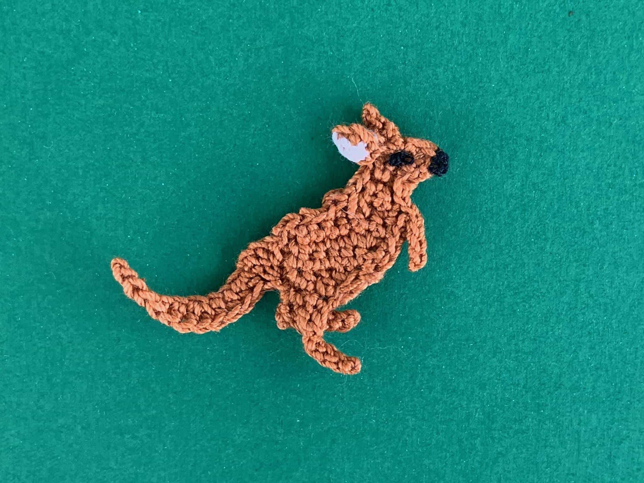 Finished crochet reverse kangaroo 2 ply landscape