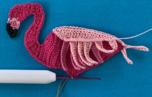 Crochet standing flamingo 2 ply joining for leg