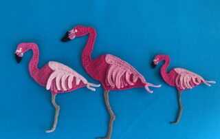 Finished crochet standing flamingo 2 ply group landscape 1