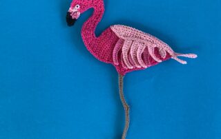 Finished crochet standing flamingo 2 ply landscape